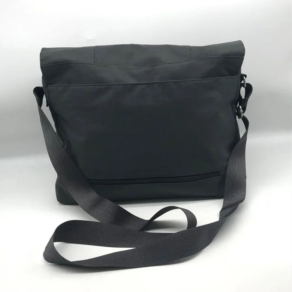 Baggallini Neighborhood Gray Nylon Laptop Messenger Bag